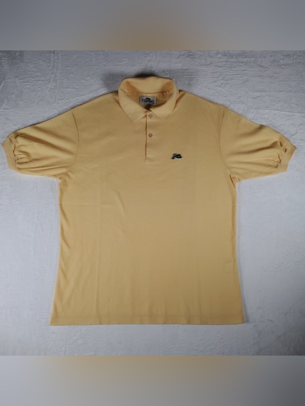 Vintage 80s Garan Polo Shirt Men’s XL Yellow Short Sleeve  Made in USA